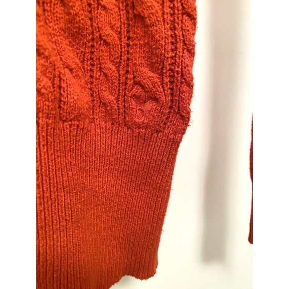 Y2K American Eagle Cable Knit V Neck Sweater Women’s Medium Elena Gilbert Preppy - Picture 4 of 12